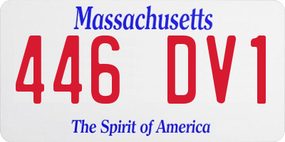 MA license plate 446DV1