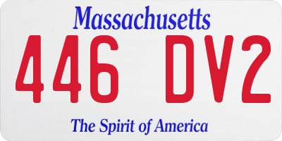 MA license plate 446DV2