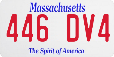 MA license plate 446DV4