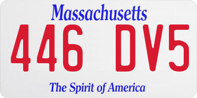 MA license plate 446DV5