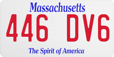 MA license plate 446DV6