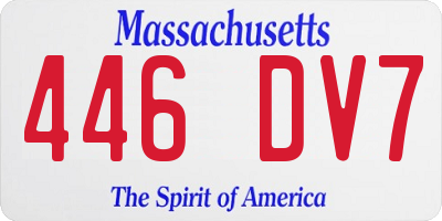MA license plate 446DV7