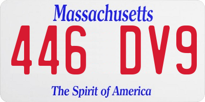 MA license plate 446DV9