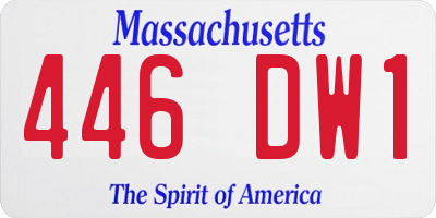 MA license plate 446DW1