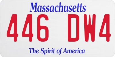 MA license plate 446DW4