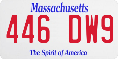 MA license plate 446DW9