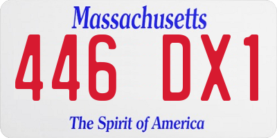 MA license plate 446DX1