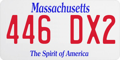 MA license plate 446DX2