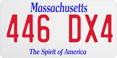 MA license plate 446DX4