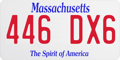 MA license plate 446DX6