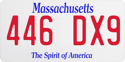 MA license plate 446DX9