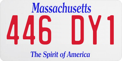 MA license plate 446DY1