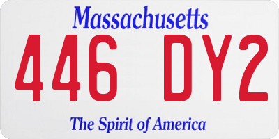 MA license plate 446DY2