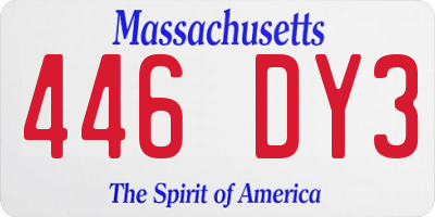 MA license plate 446DY3