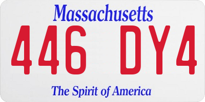 MA license plate 446DY4