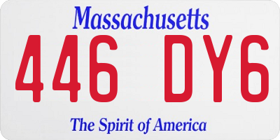 MA license plate 446DY6