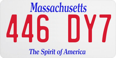MA license plate 446DY7