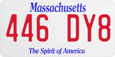 MA license plate 446DY8