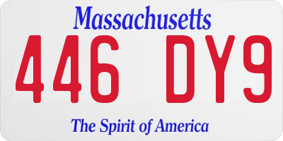 MA license plate 446DY9