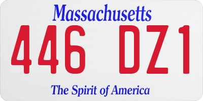 MA license plate 446DZ1