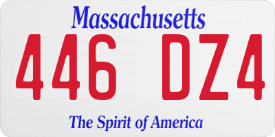 MA license plate 446DZ4