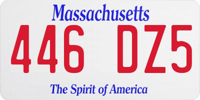 MA license plate 446DZ5