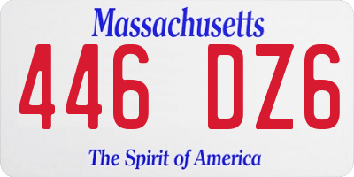 MA license plate 446DZ6