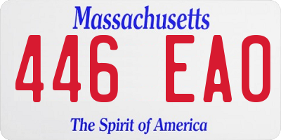 MA license plate 446EA0