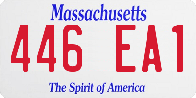 MA license plate 446EA1