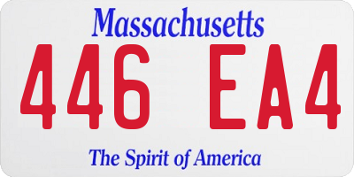 MA license plate 446EA4