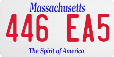 MA license plate 446EA5