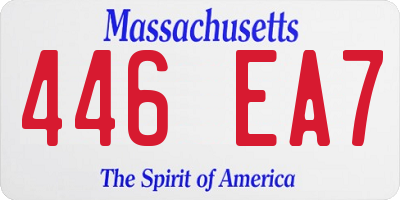 MA license plate 446EA7