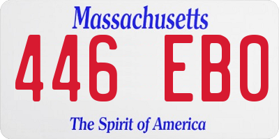MA license plate 446EB0