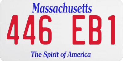 MA license plate 446EB1