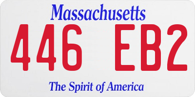 MA license plate 446EB2