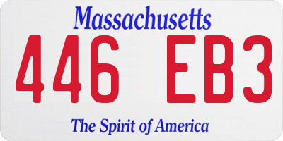 MA license plate 446EB3