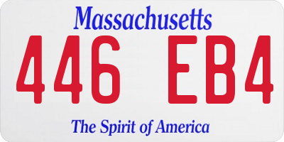 MA license plate 446EB4