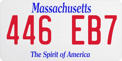 MA license plate 446EB7
