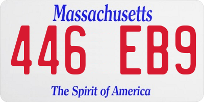 MA license plate 446EB9