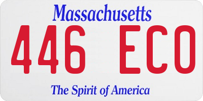 MA license plate 446EC0