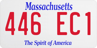 MA license plate 446EC1