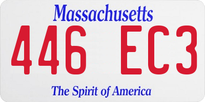 MA license plate 446EC3