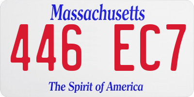MA license plate 446EC7