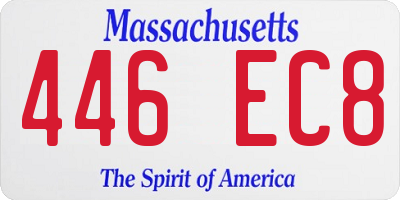 MA license plate 446EC8