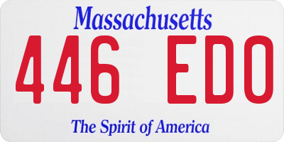 MA license plate 446ED0