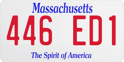 MA license plate 446ED1