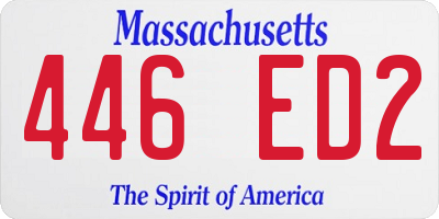 MA license plate 446ED2