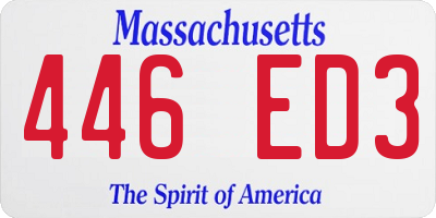 MA license plate 446ED3