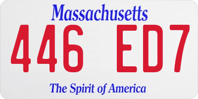 MA license plate 446ED7