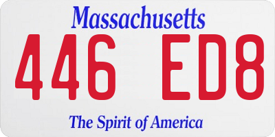 MA license plate 446ED8